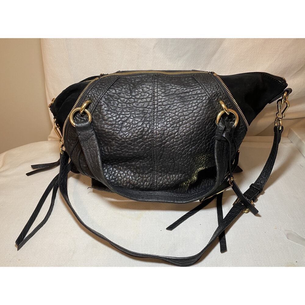 Vince Black Textured Shoulder Bag